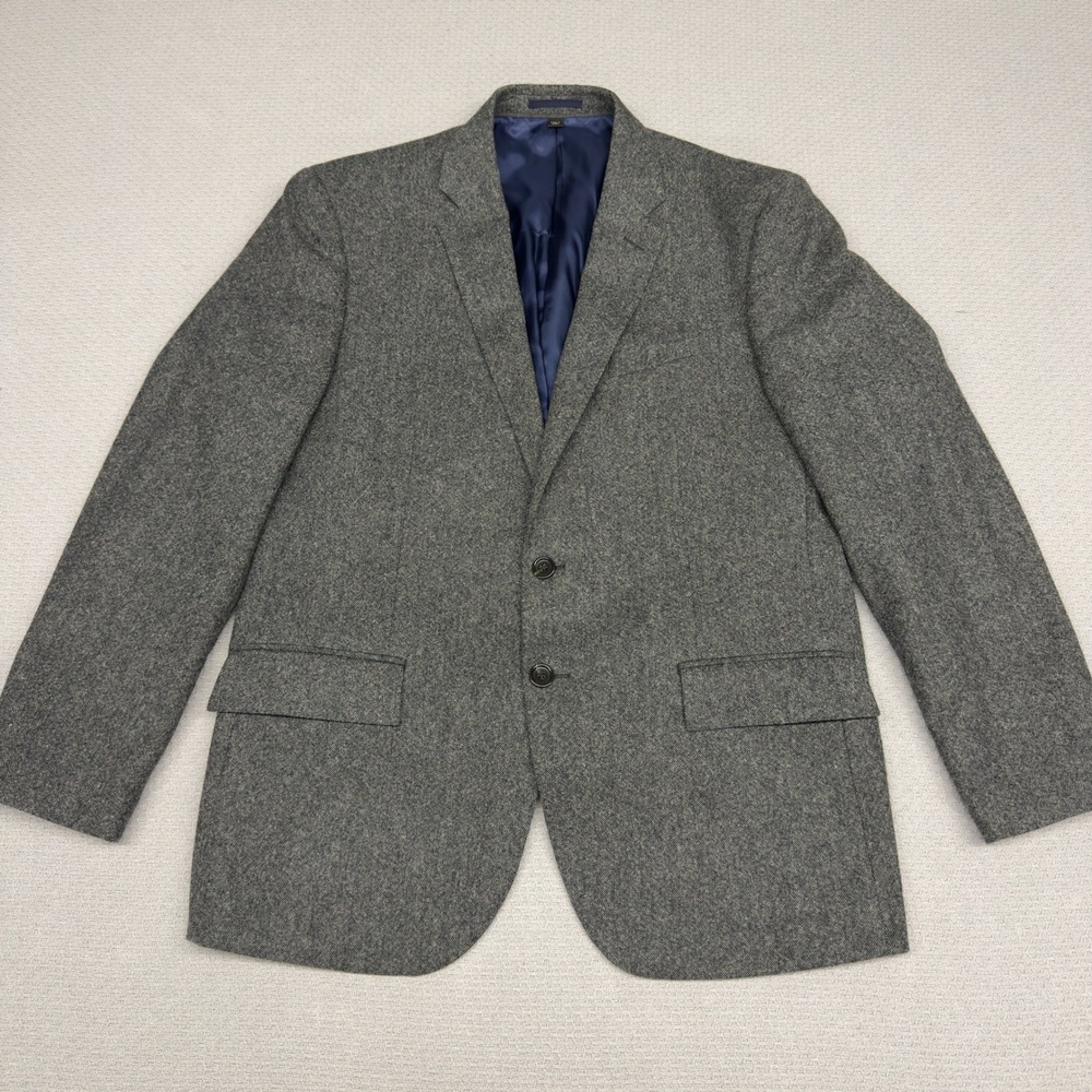 J Crew Blazer Mens 42S Grey Crosby Moon British Wool Tweed Sport Coat Jacket